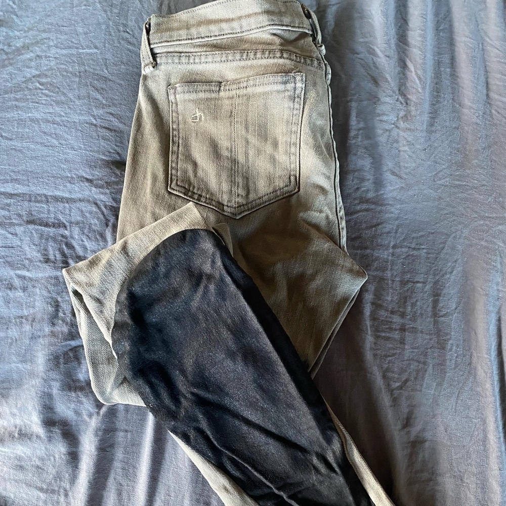 Rag & Bone Skinny Jean with Leather Detailing. Size 26